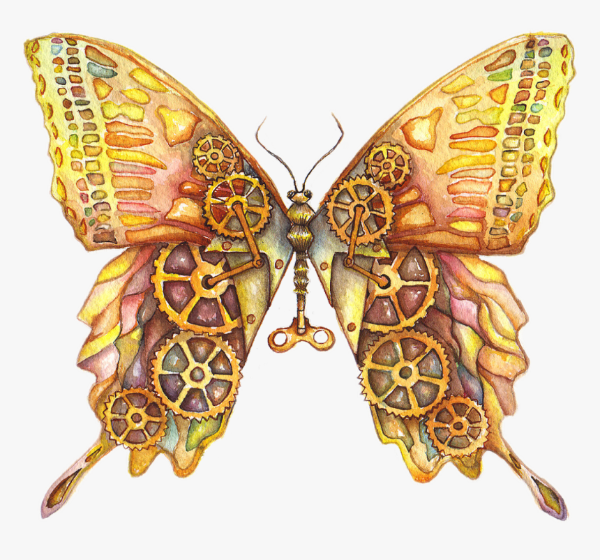 Transparent Steampunk Butterfly Png - Steampunk Butterfly Drawing, Png Download, Free Download