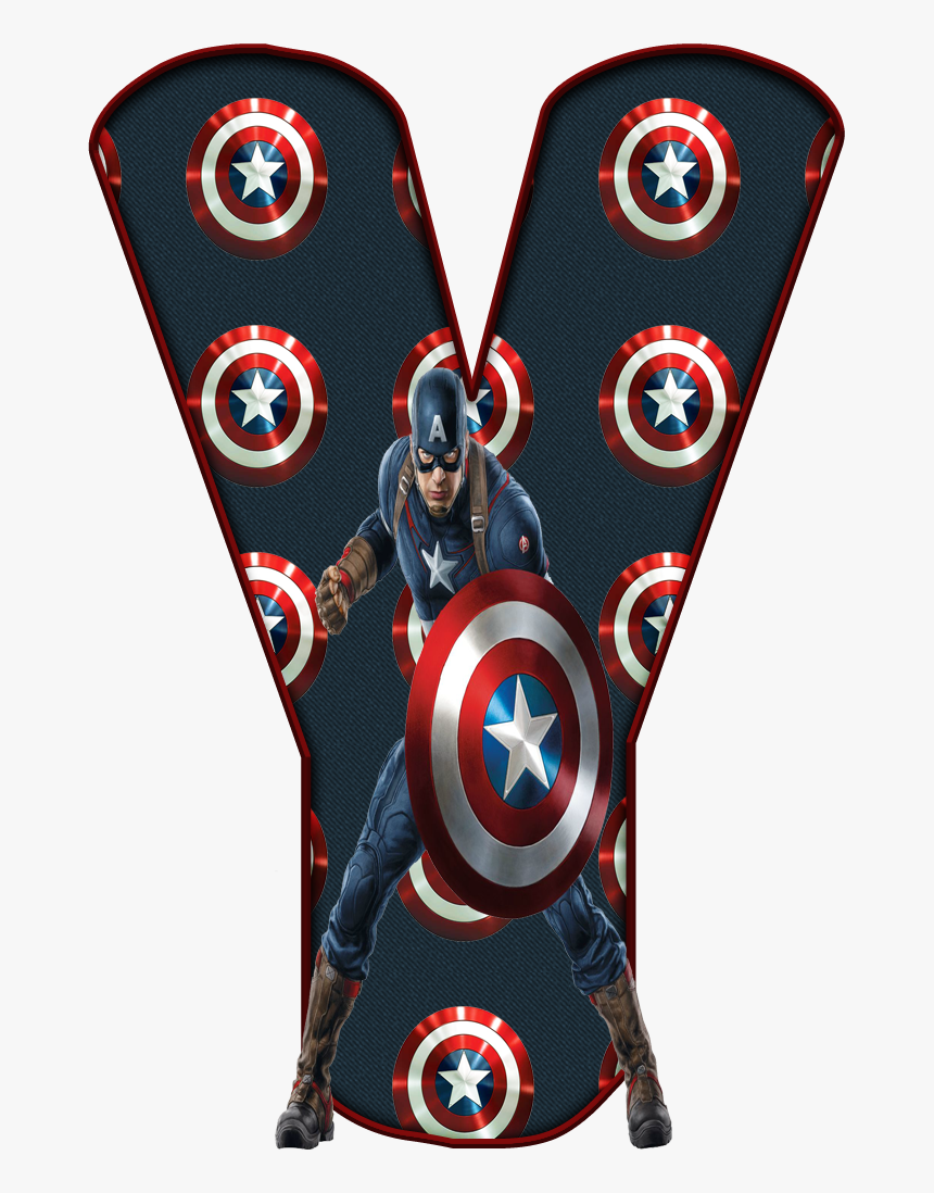 ✿‿de Alfabeto Decorativo Captain America Birthday, - Alfabeto Del Capitan America, HD Png Download, Free Download