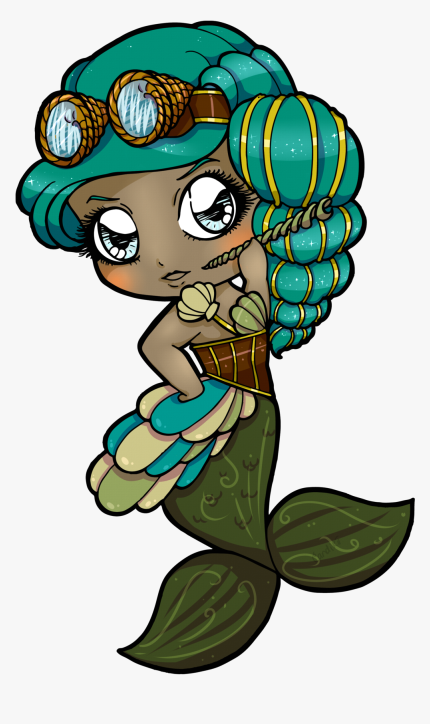 Steampunk Mermaid Chibi By Candi Kii - Drawing, HD Png Download, Free Download