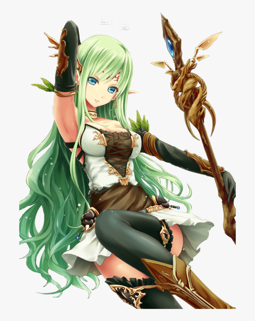 Anime Elf Green Hair, HD Png Download, Free Download