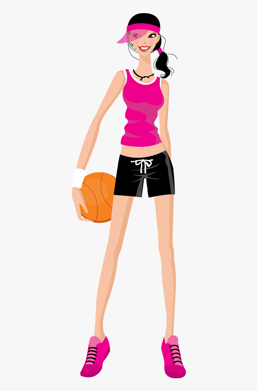 Cartoon Drawing Silhouette Illustration - Sports Wear For Girls In Fashion Illustration, HD Png Download, Free Download