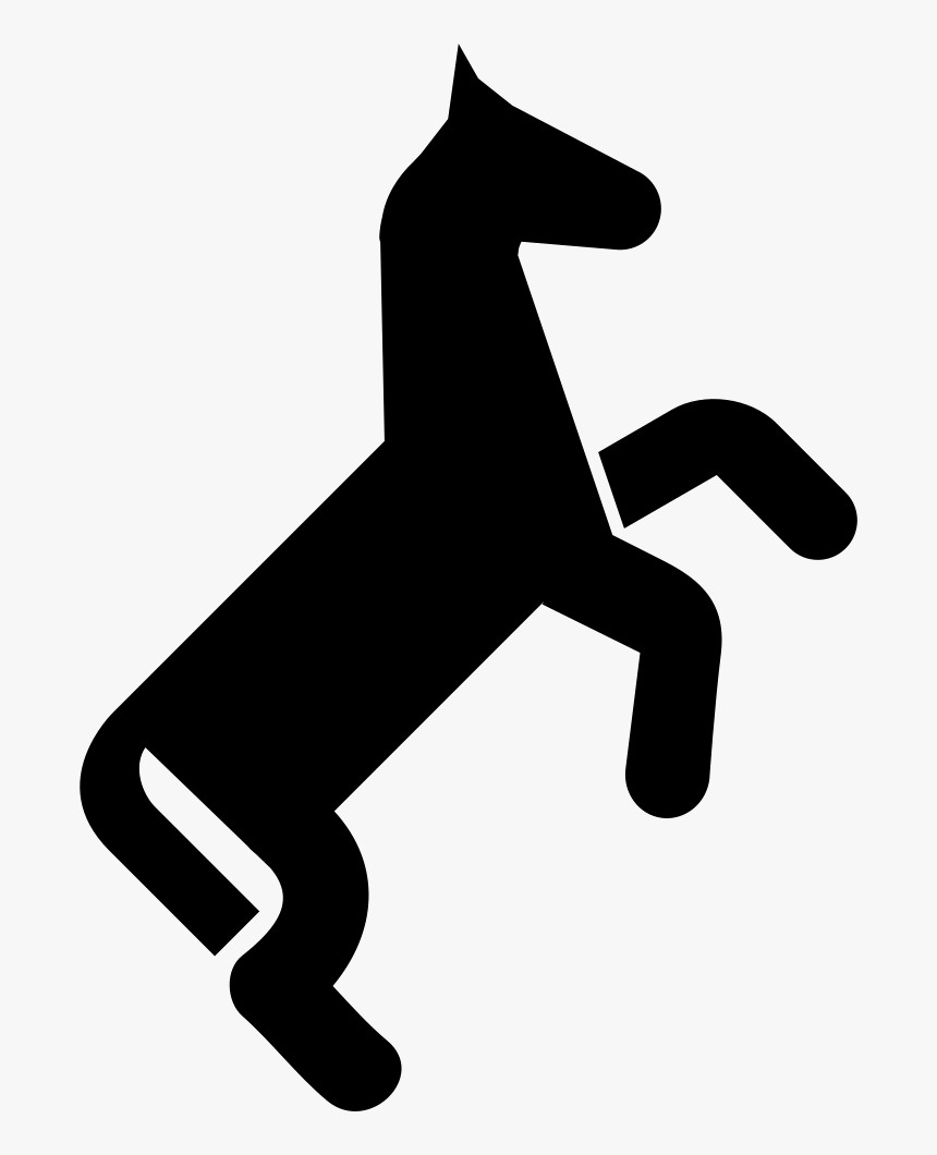 Horse Cartoon Variant Silhouette Facing The Right Direction - Horse Cartoon Outline Black, HD Png Download, Free Download