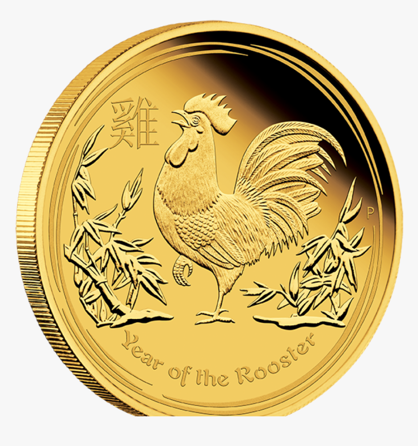 A One Ounce Year Of The Rooster Gold Coin With Rooster - Year Of The Rooster Coin, HD Png Download, Free Download