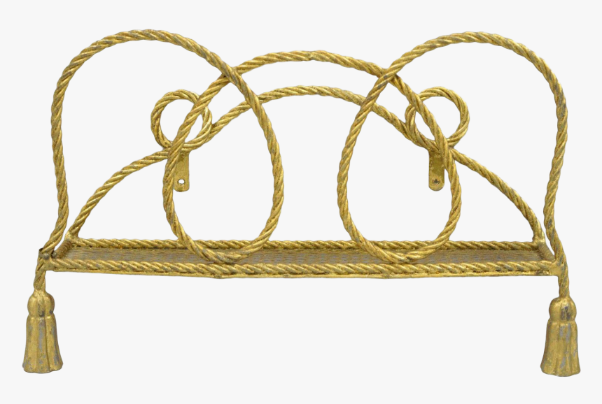 Vintage Italian Hollywood Regency Gold Rope Tassel - Bench, HD Png Download, Free Download