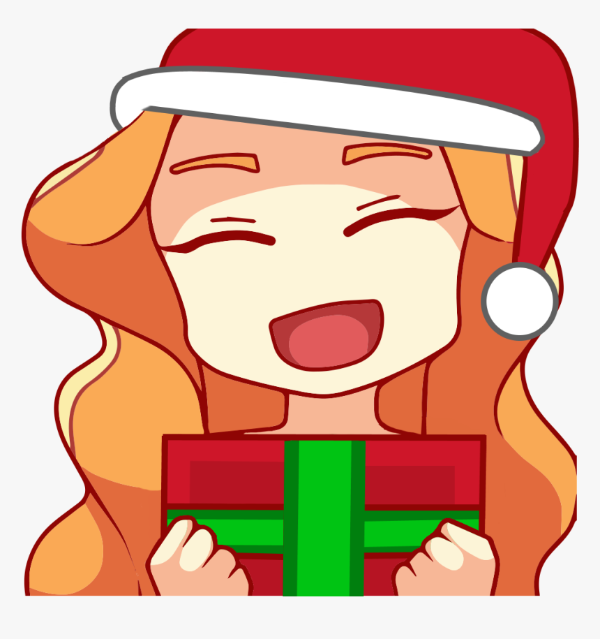 Happy Emote With A Red And Green Present And A Red - Cartoon, HD Png Download, Free Download