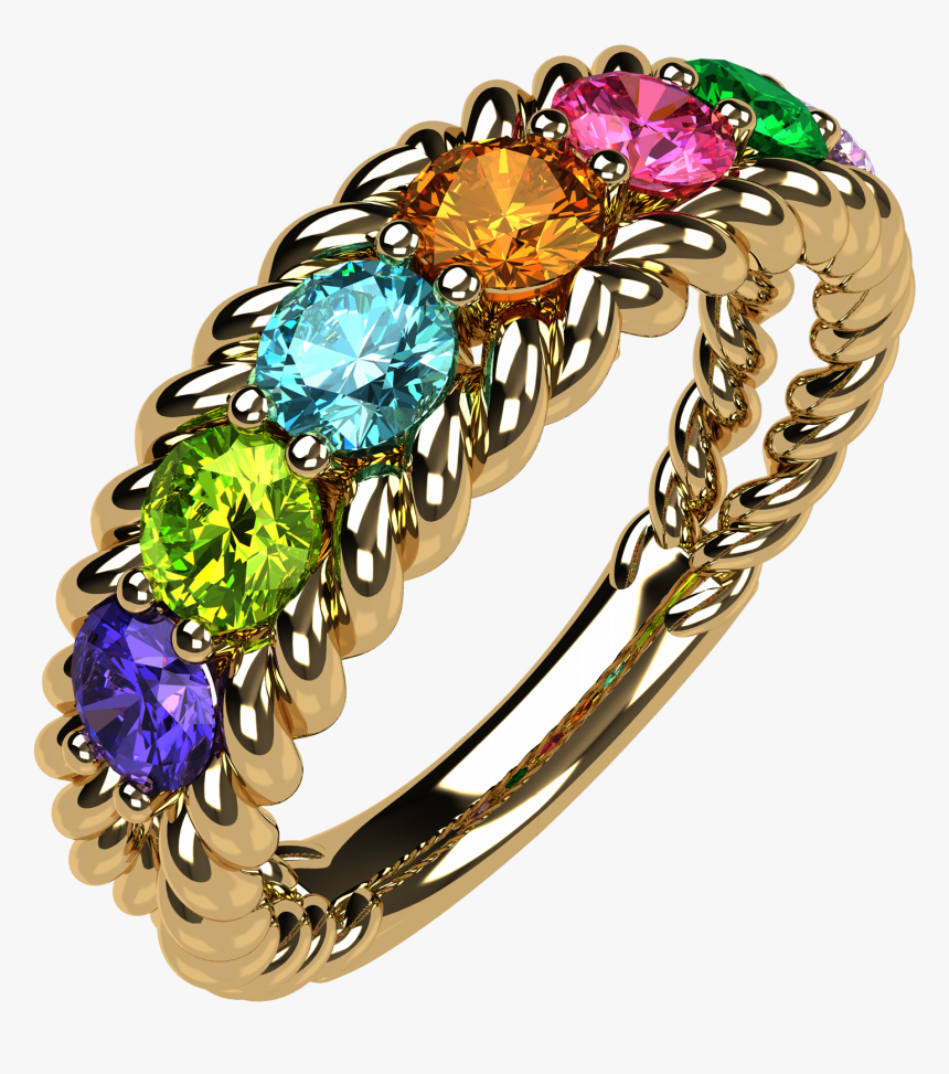 Nana Jewels Rope Mothers Ring 1 To 10 Birthstones In - Pre-engagement Ring, HD Png Download, Free Download