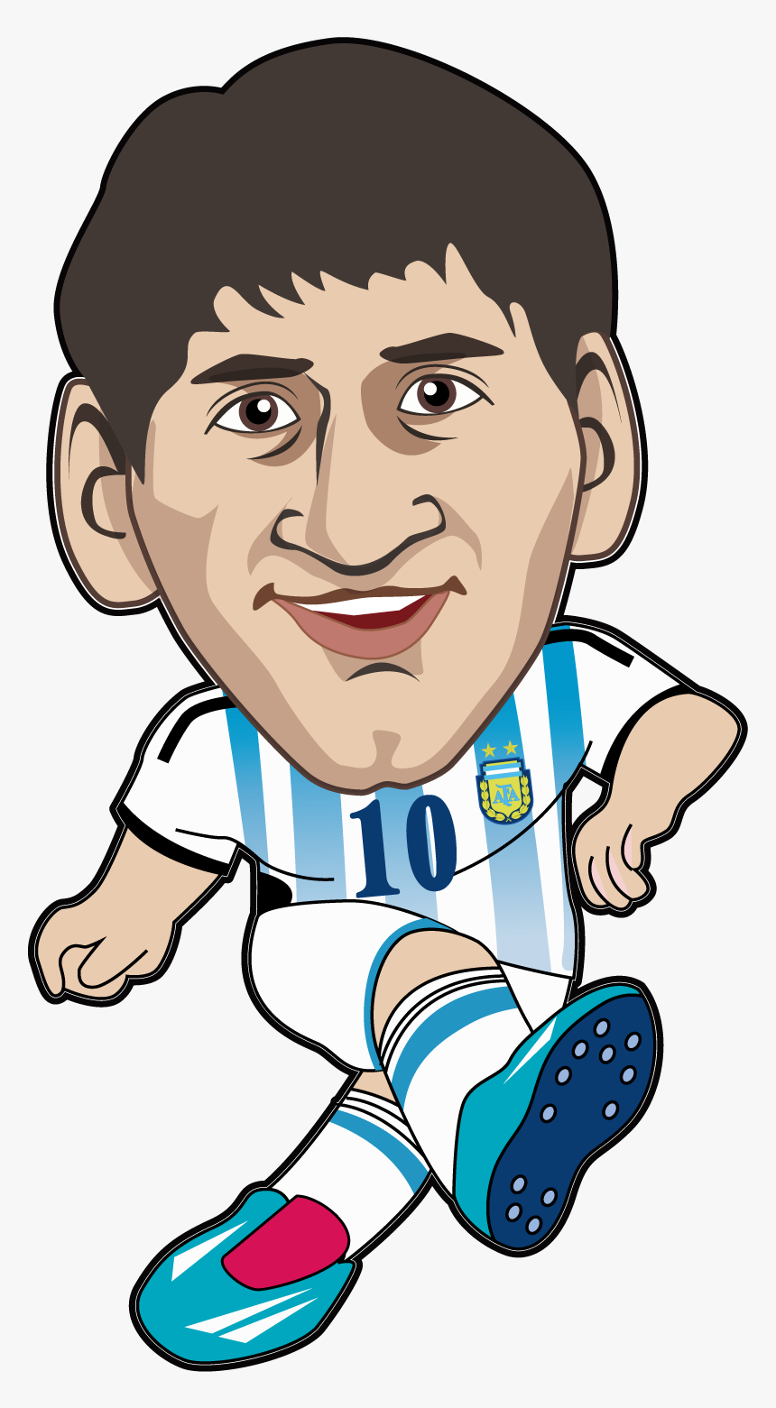 Drawing Messi Animation - Man Football Player Cartoon, HD Png Download, Free Download