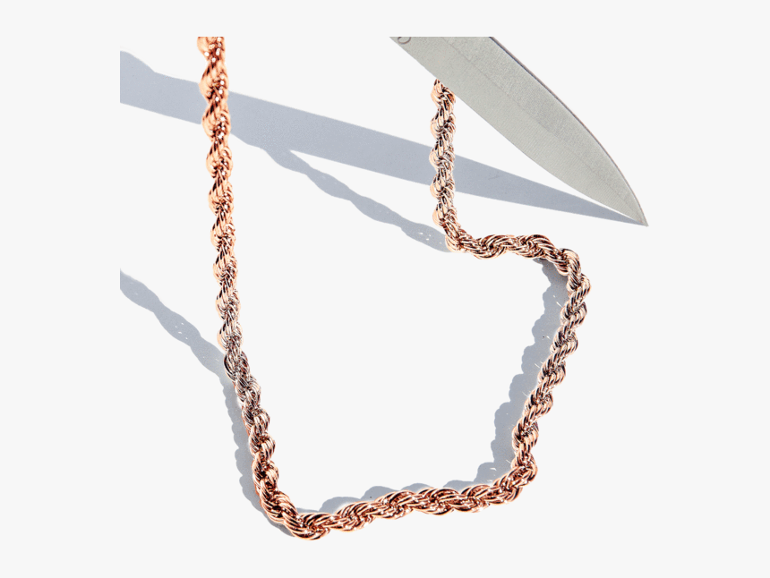Rope Chain 6mm Rose Gold - Chain, HD Png Download, Free Download