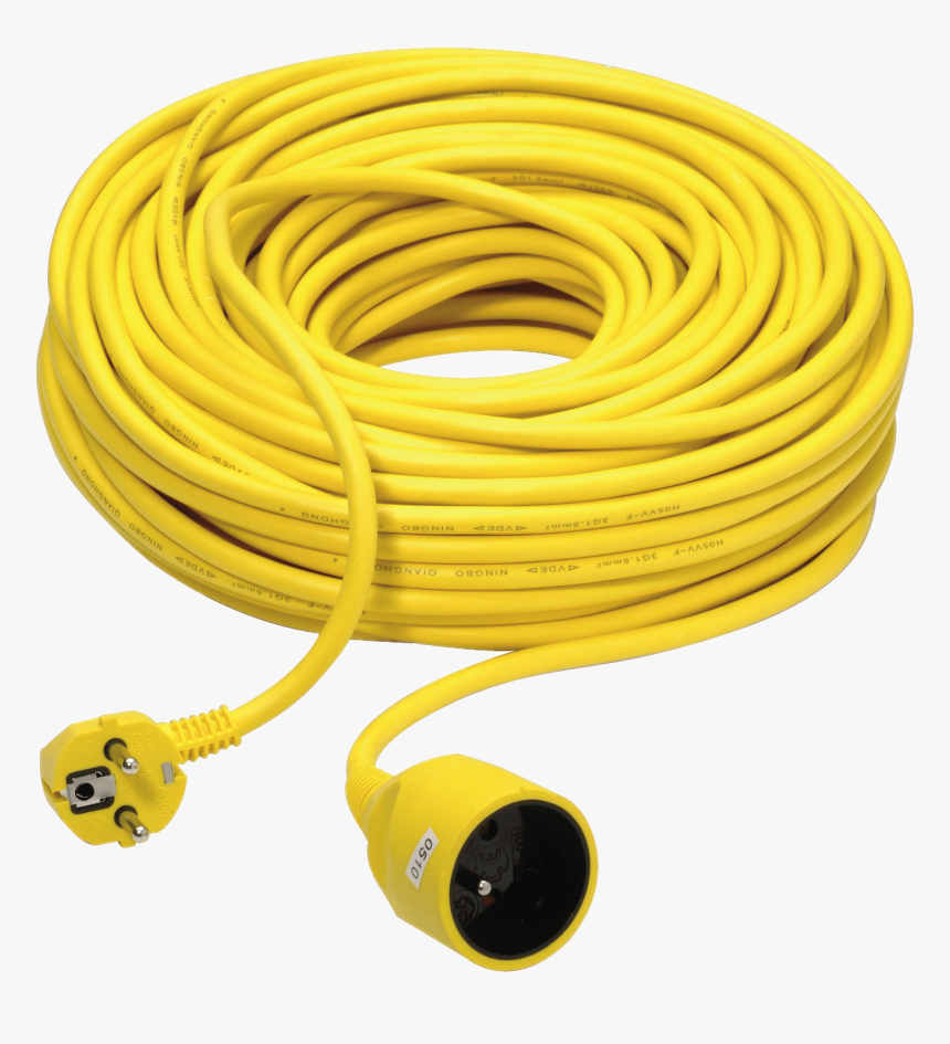 Yellow Eu Extension Cord - Extension Cord, HD Png Download, Free Download