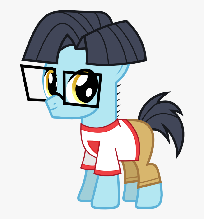 Background Pony, Blue, Clothes, Colt, Comic Geek Pony, - Cartoon, HD Png Download, Free Download