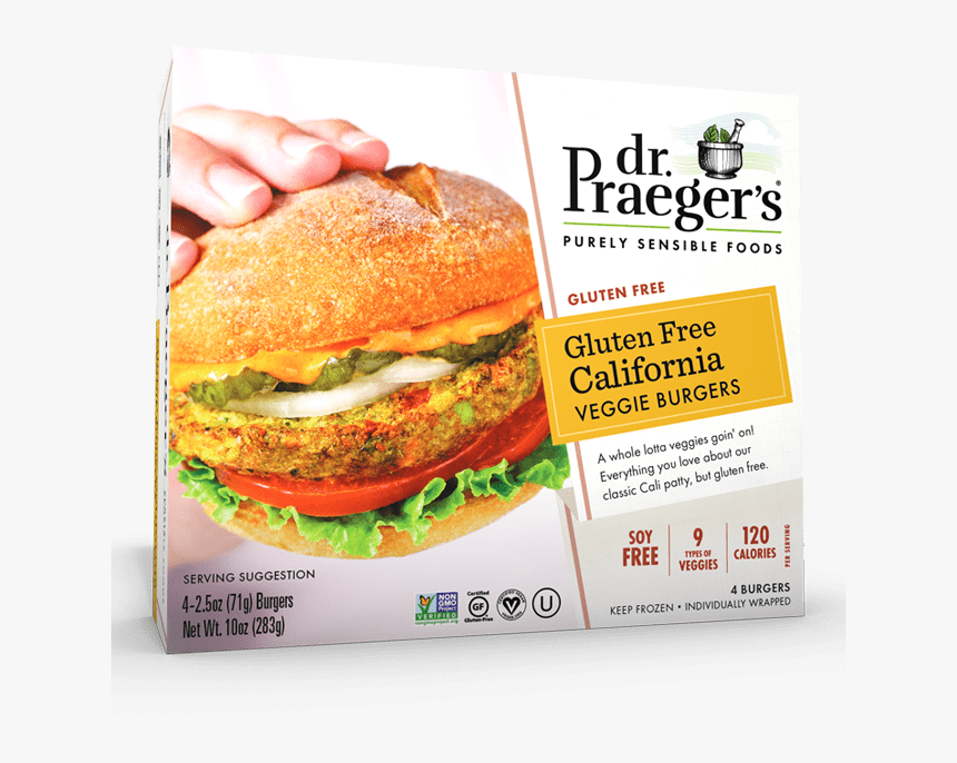 Praeger"s Gluten Free California Veggie Burgers Package - Frozen Veggie Burgers, HD Png Download, Free Download