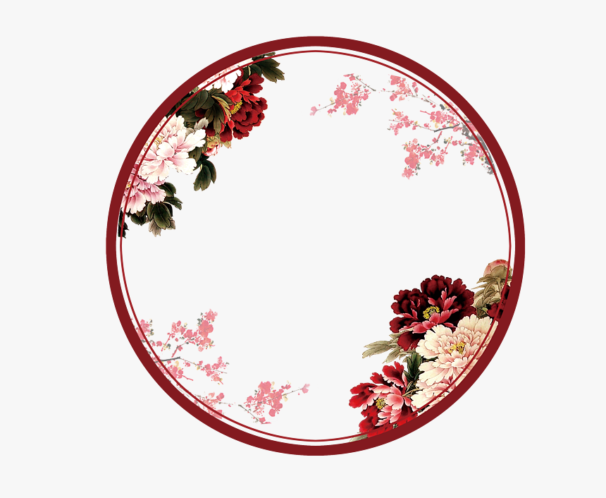 Flower Border Design Circle Png, Transparent Png, Free Download