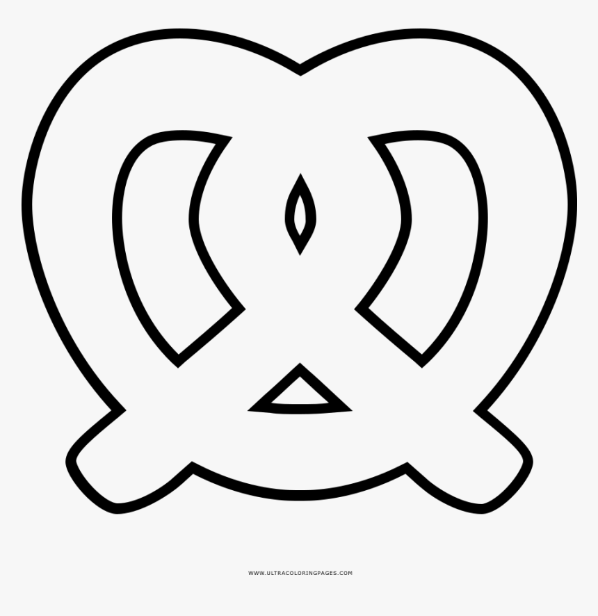 Pretzel Coloring Page - Easy Pretzel Drawing, HD Png Download, Free Download