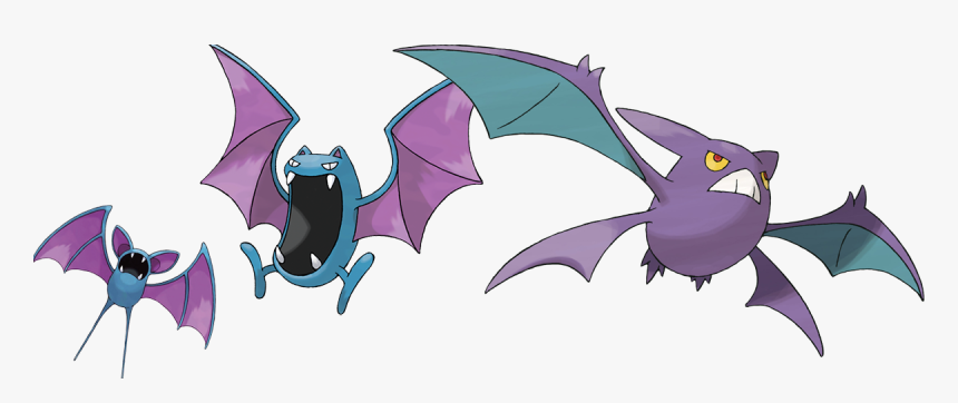 Zubat, Golbat Y Crobat - Pokemon Bat Type, HD Png Download, Free Download