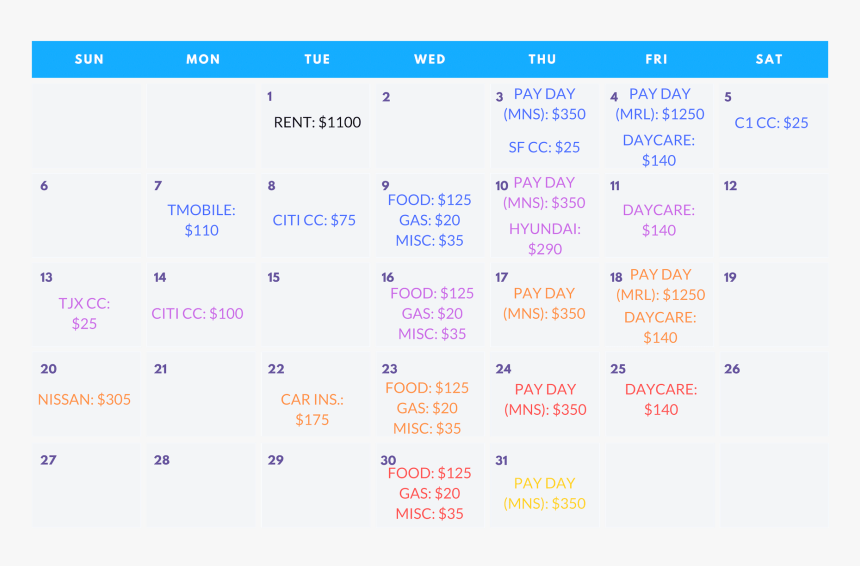 Budget By Paycheck Calendar, HD Png Download, Free Download