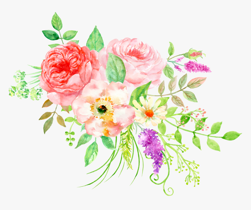 Bouquet Watercolor Painting Floral - Watercolor Flower Drawing Png ...