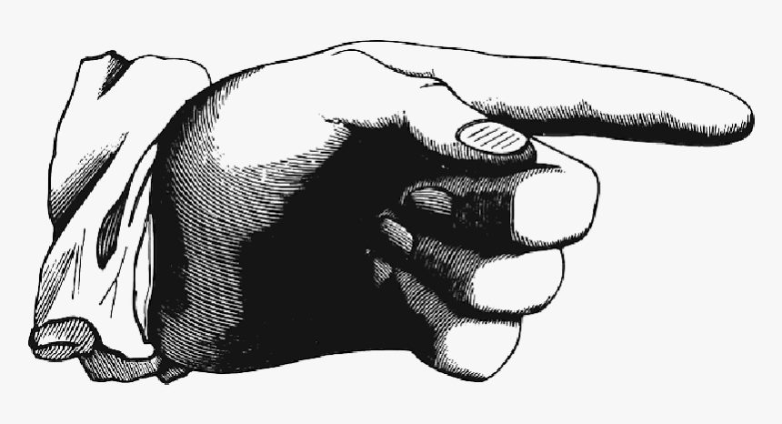 Finger, Pointing, Index Finger, Showing, Hand - Old Style Pointing Finger Png, Transparent Png, Free Download