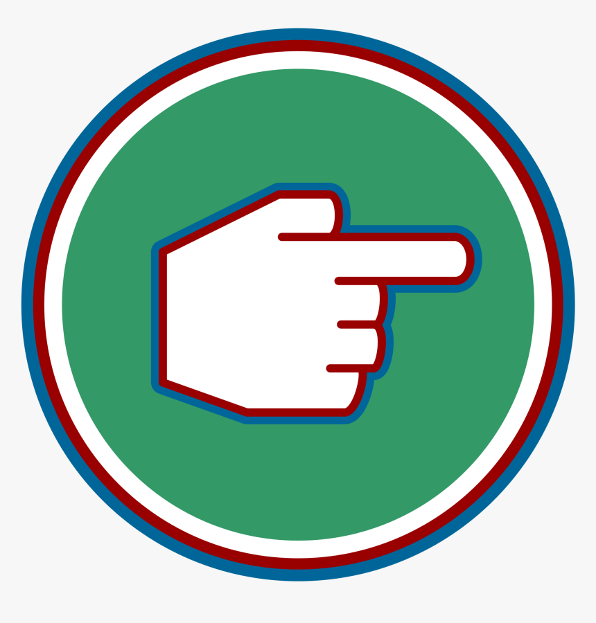 Right-pointing Hand In Green Circle - Roger Federer, HD Png Download, Free Download