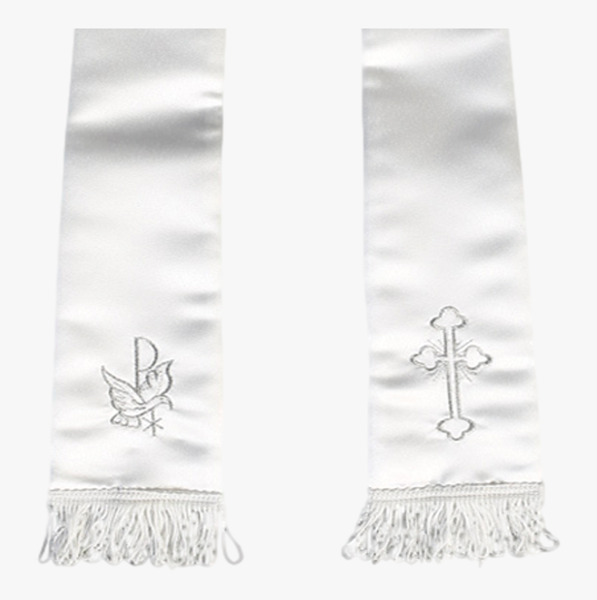 Silver Cross & Dove Embroidery Satin Christening Shawl - Stitch, HD Png Download, Free Download