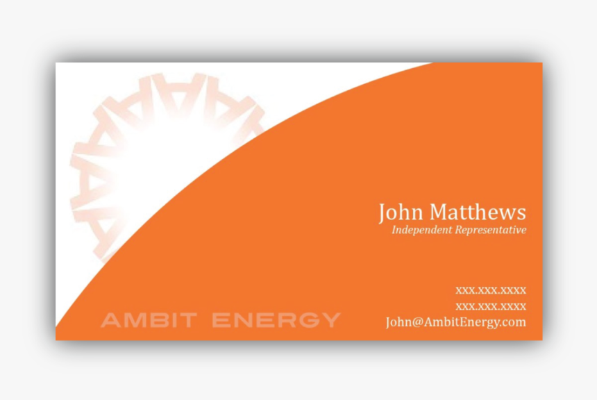 Ambit Energy Business Card Template, HD Png Download, Free Download