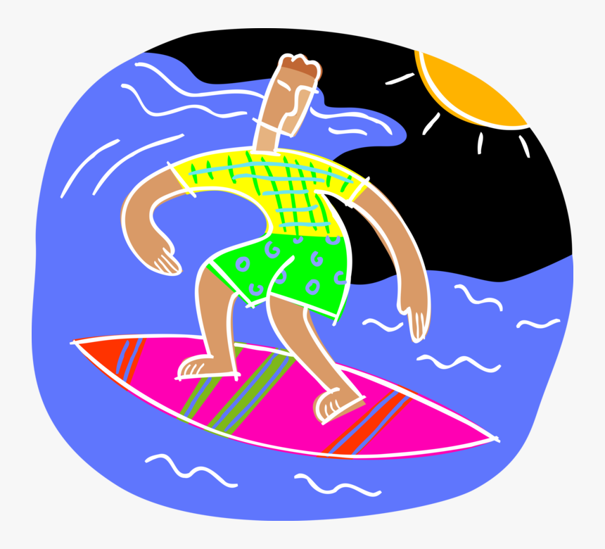 Surfs Waves On Surfboard - Surfing, HD Png Download, Free Download