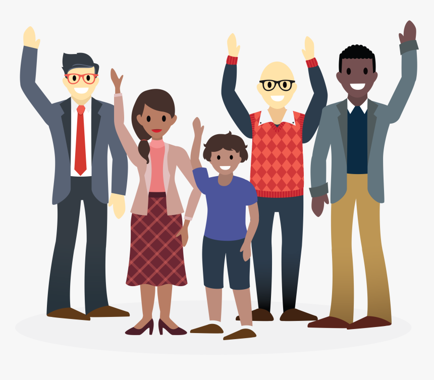 Alex, Daniel, And The No More Homelessness Team Wave - Goodbye Wave Group Cartoon, HD Png Download, Free Download