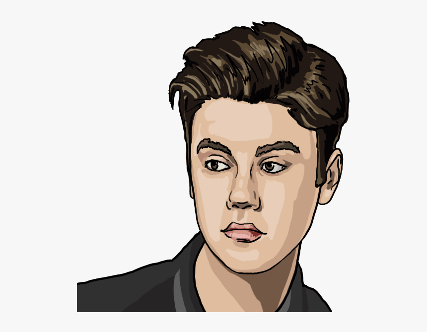 How To Draw Justin Bieber Step By Step Slowly And Easy - Beginner Face Person Drawing, HD Png Download, Free Download