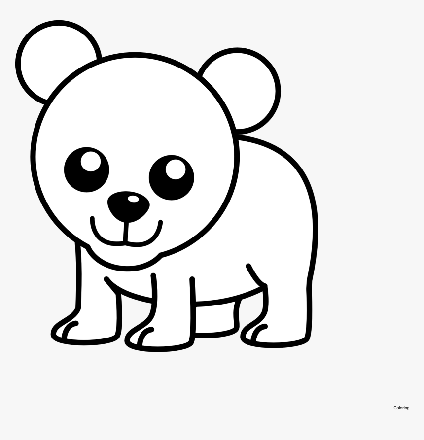 Simple Drawing Of A - Drawing Easy Cute Polar Bear, HD Png Download, Free Download