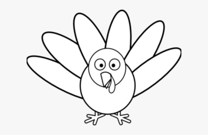 Transparent Feather Outline Png - Turkey Clip Art Black And White, Png Download, Free Download