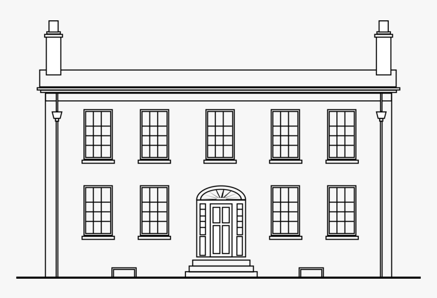Square,symmetry,house - Georgian Colonial House Drawing, HD Png Download, Free Download