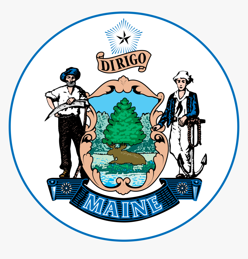 Clip Art Maine State Seal - Maine State Seal Png, Transparent Png, Free Download