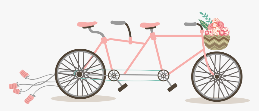 Tandem Bike Clipart - Tandem Bicycle Clipart Wedding, HD Png Download, Free Download