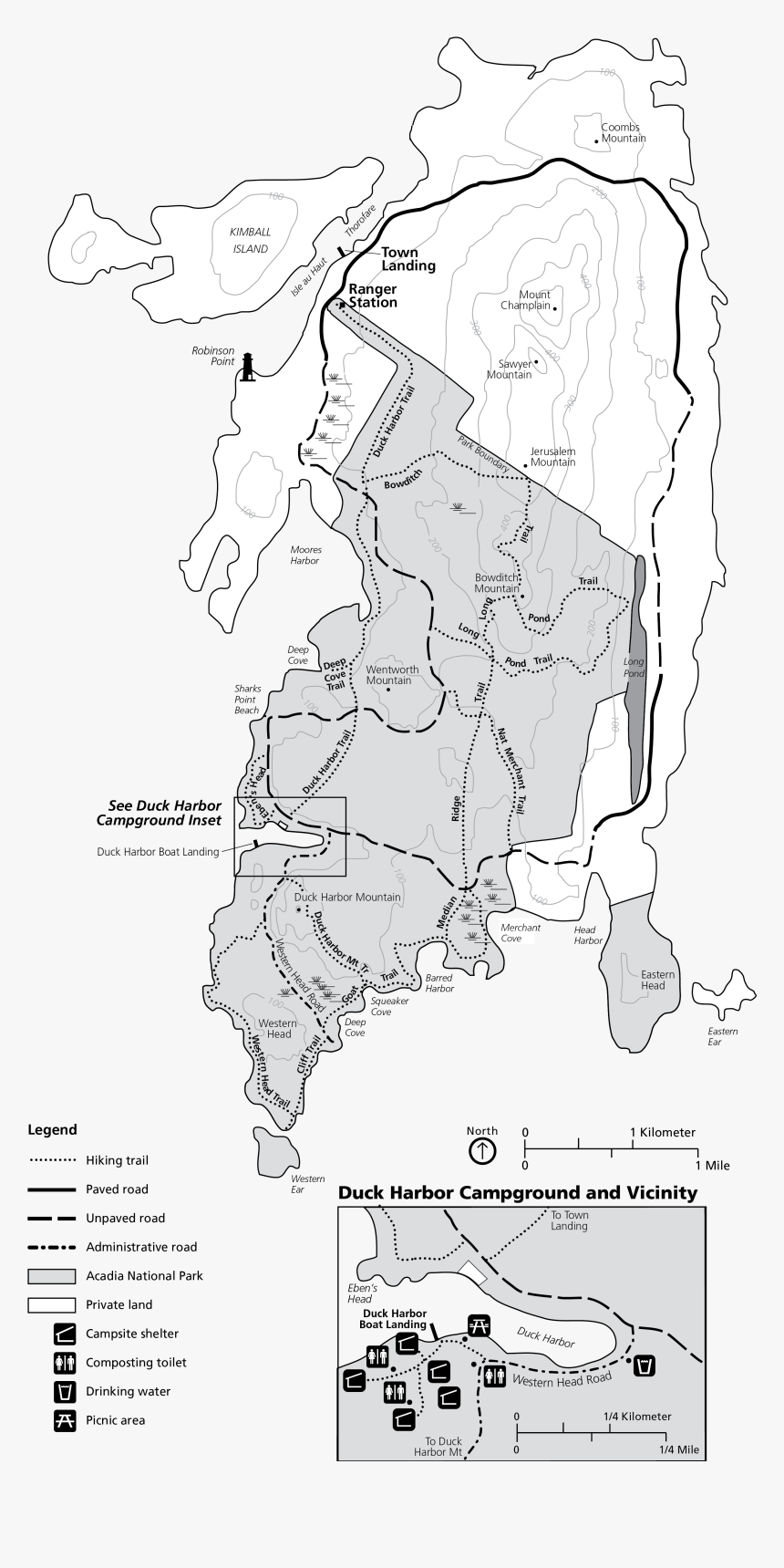 Isle Au Haut Trail Map, HD Png Download, Free Download