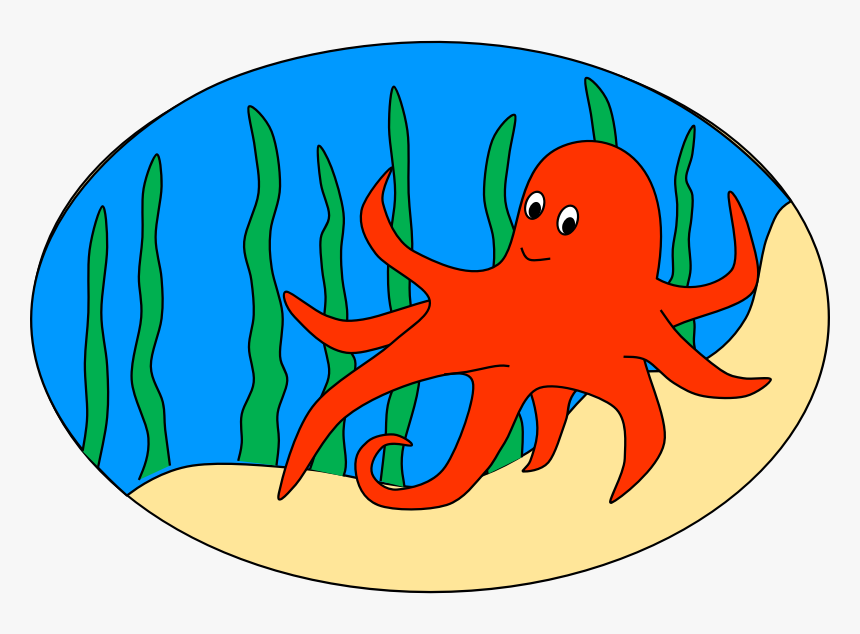 Octopus Clipart Free Images 4 - Octopus In The Sea Clipart, HD Png Download, Free Download