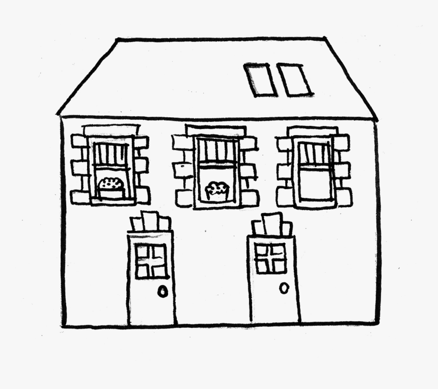 Drawing Of A Farm House - Technical Drawing, HD Png Download, Free Download
