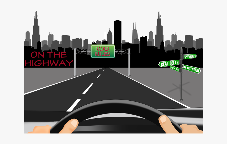 On The Highway - Building Black And White Png, Transparent Png, Free Download