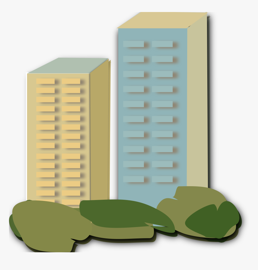 Illustration Of Apartment Buildings - Clipart Block Of Flats Png, Transparent Png, Free Download