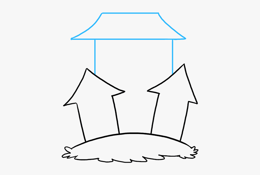 How To Draw Haunted House - Drawing Of A Haunted House, HD Png Download, Free Download