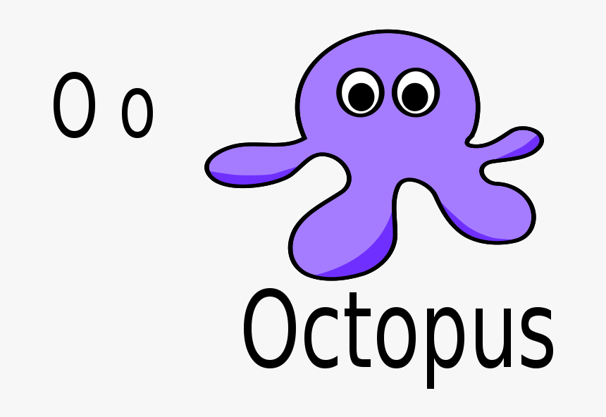 O For Octopus - Cartoon Octopus, HD Png Download, Free Download
