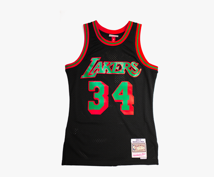 Los Angeles Lakers Shaquille Oneal Christmas Swingman - Red And Black Lakers Jersey, HD Png Download, Free Download