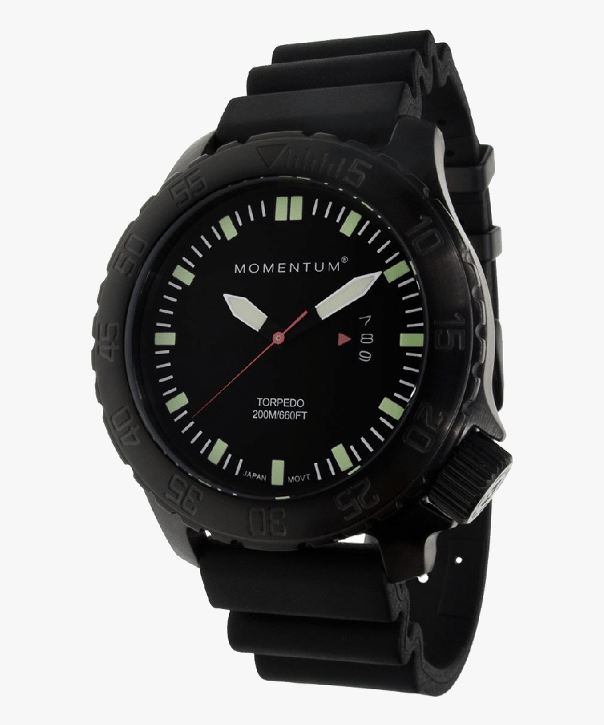 Torpedo Black Dive Watch -ion Rubber - Momentum Watch Black Ion, HD Png Download, Free Download