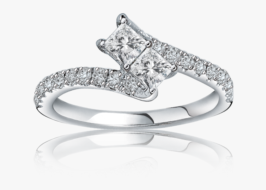 2 Stone Princess Cut Ring, HD Png Download, Free Download