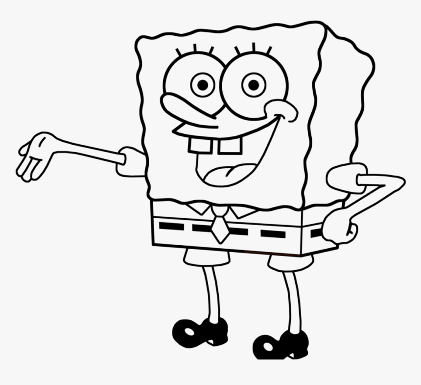 How To Draw Sandy Cheeks From Spongebob Squarepants - Spongebob Clipart Black And White, HD Png Download, Free Download