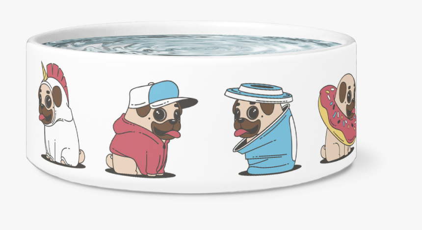 Fun Pugs Dog Bowl"
 Class= - Cartoon, HD Png Download, Free Download