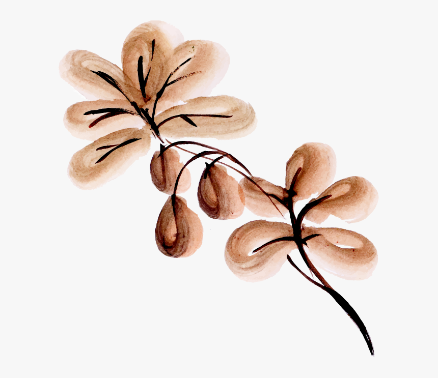 Brown Watercolor Leaf Png, Transparent Png, Free Download