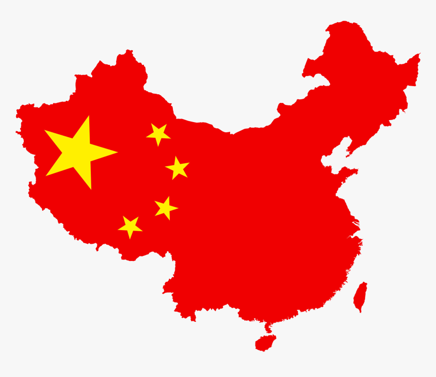 China Flag Map - China Map No Words, HD Png Download, Free Download