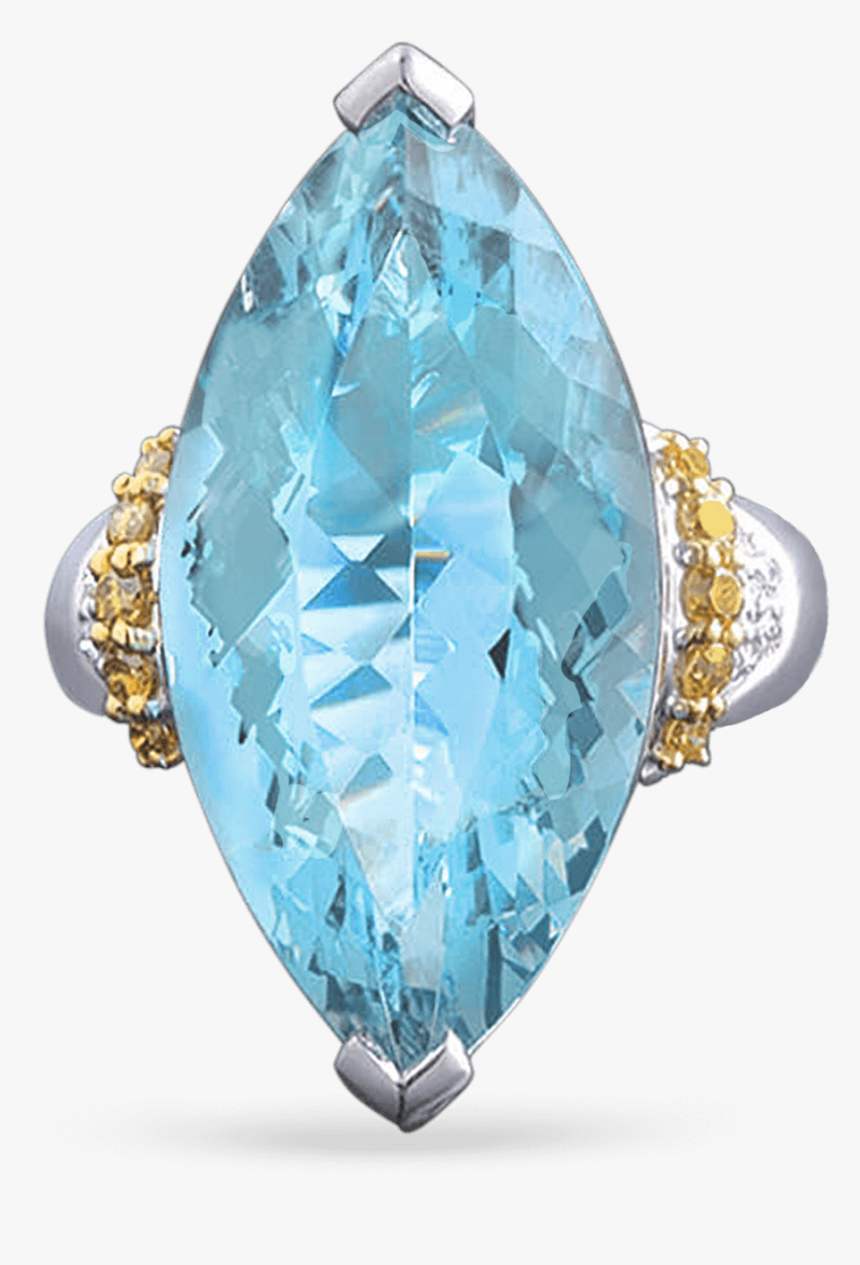 Marquise Aquamarine Ring - Diamond, HD Png Download, Free Download