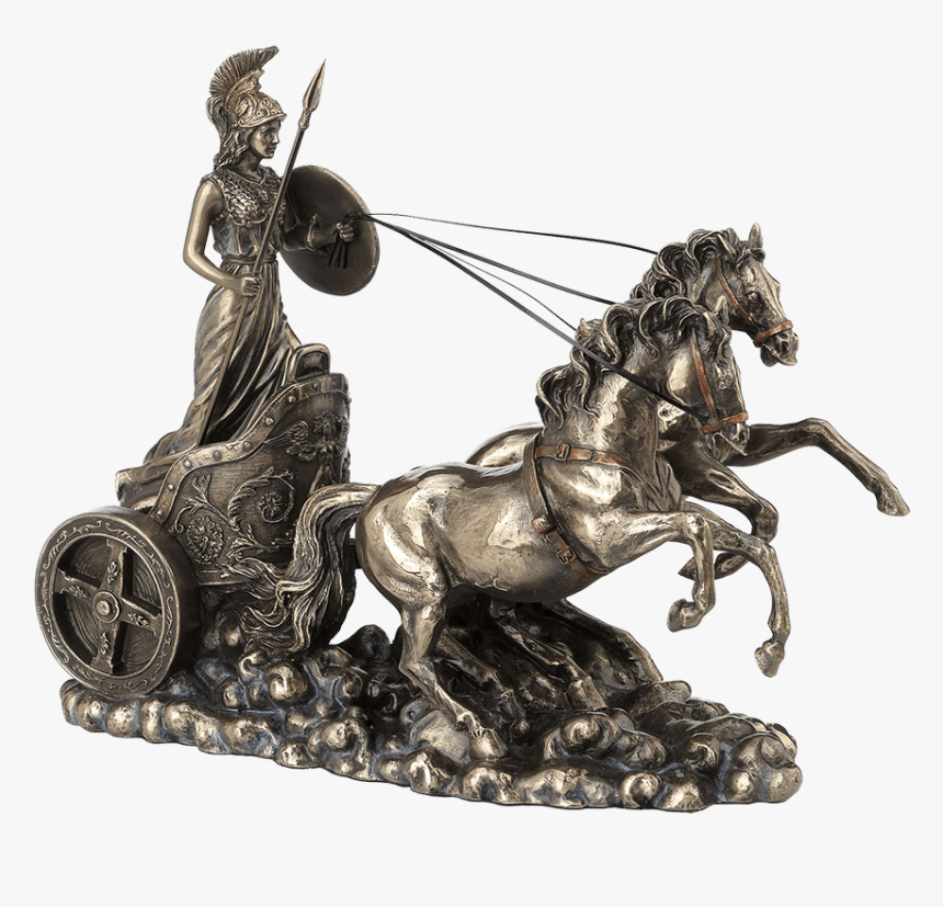 Athena Riding Chariot Statue - Athena On Chariot, HD Png Download, Free Download