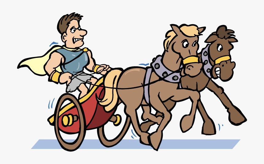 Animated Chariot Clipart - Cartoon Image Of Roman Chariot, HD Png Download, Free Download