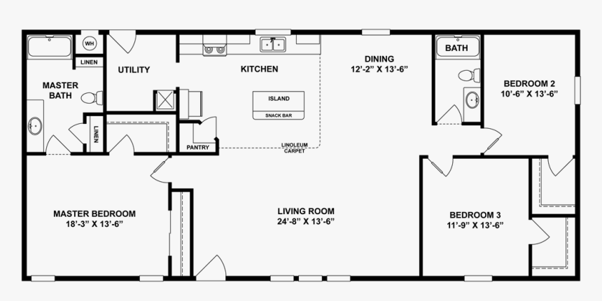 The Plumas 2760 Floor Plan - Intimidator 3101 Master Bathroom Without Tub, HD Png Download, Free Download